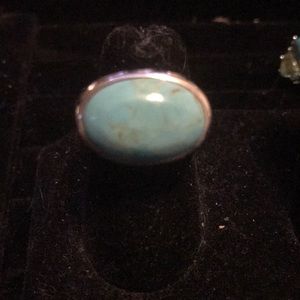 Native turquoise and sterling ring.